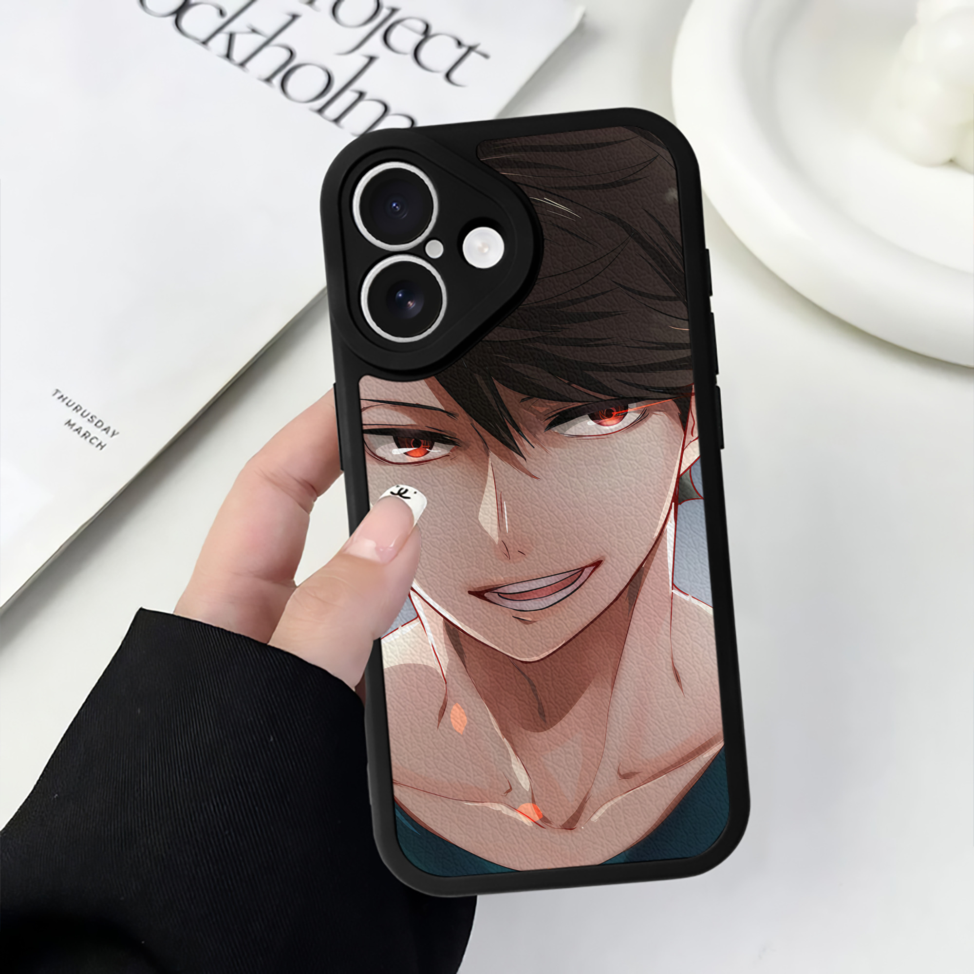 （画像用） ハイキュー!! Haikyu!! 【iPhone 16シリーズ対応】シリコンスマホケース（レザー調） 材質：シリコン